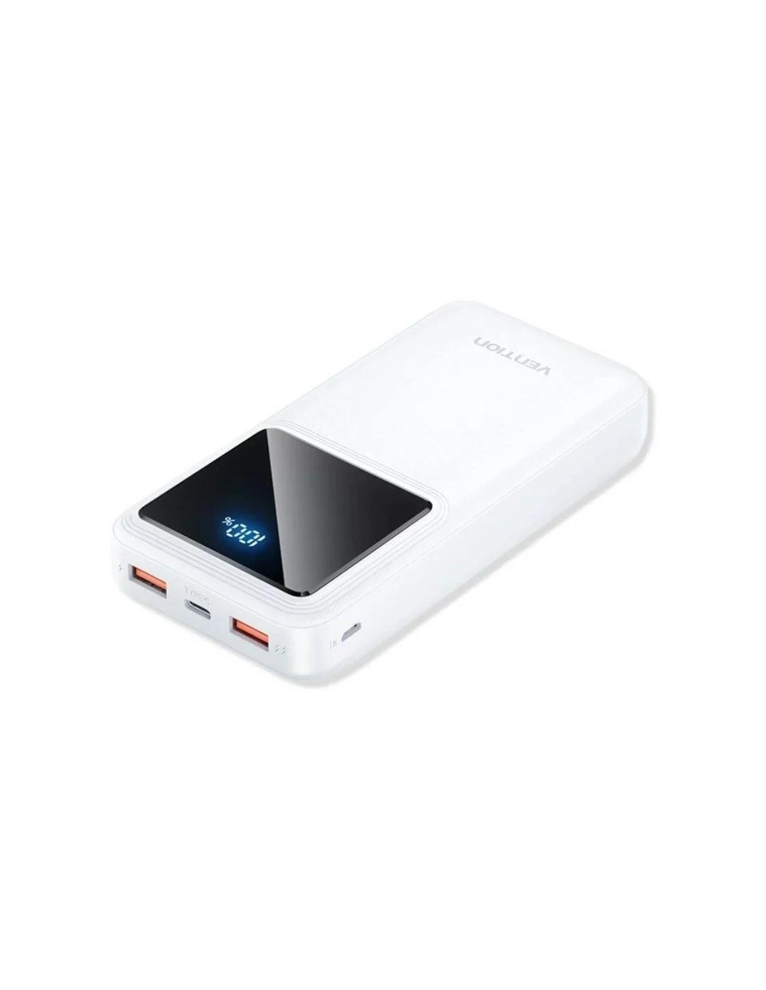 POWERBANK VENTION 20000MAH 2XUSB-A + USB-C LED DISPLAY 22.5W WHITE