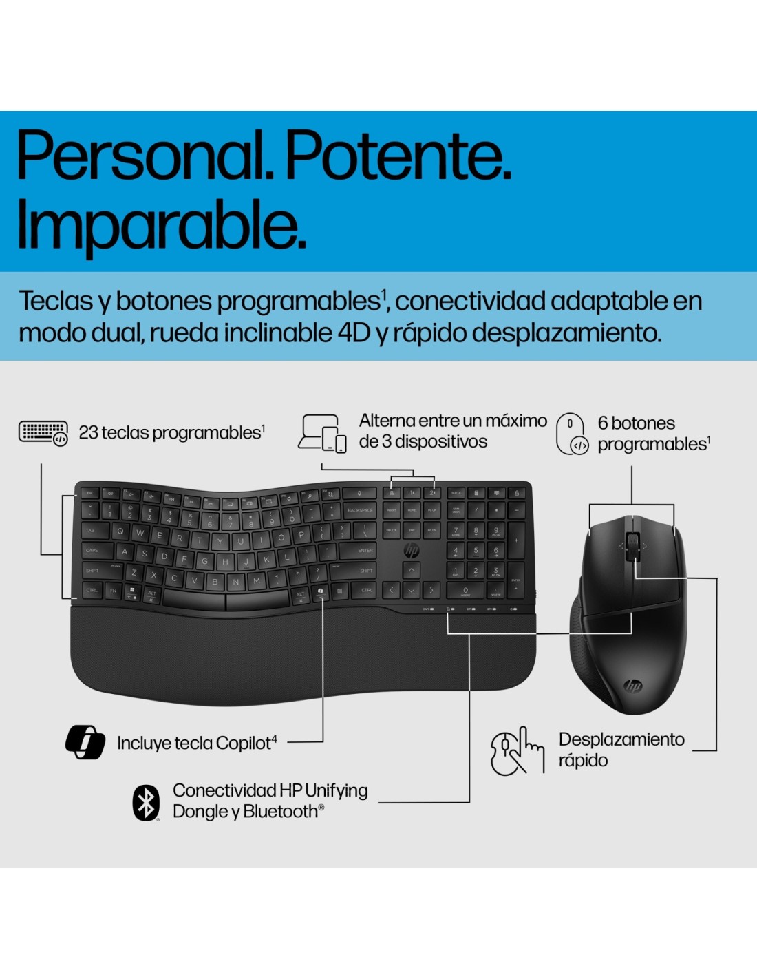 HP Combo de teclado y ratÃ³n de modo dual 685 Comfort
