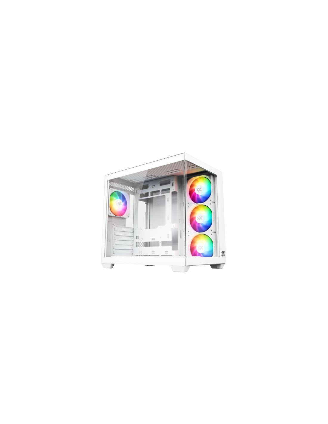 XYZ TESSERACT X, TORRE GAMING,DUAL CHAMBER, 7x VENTILADORES, CRISTAL,BTF, TYPO C, ATX, BLANCA