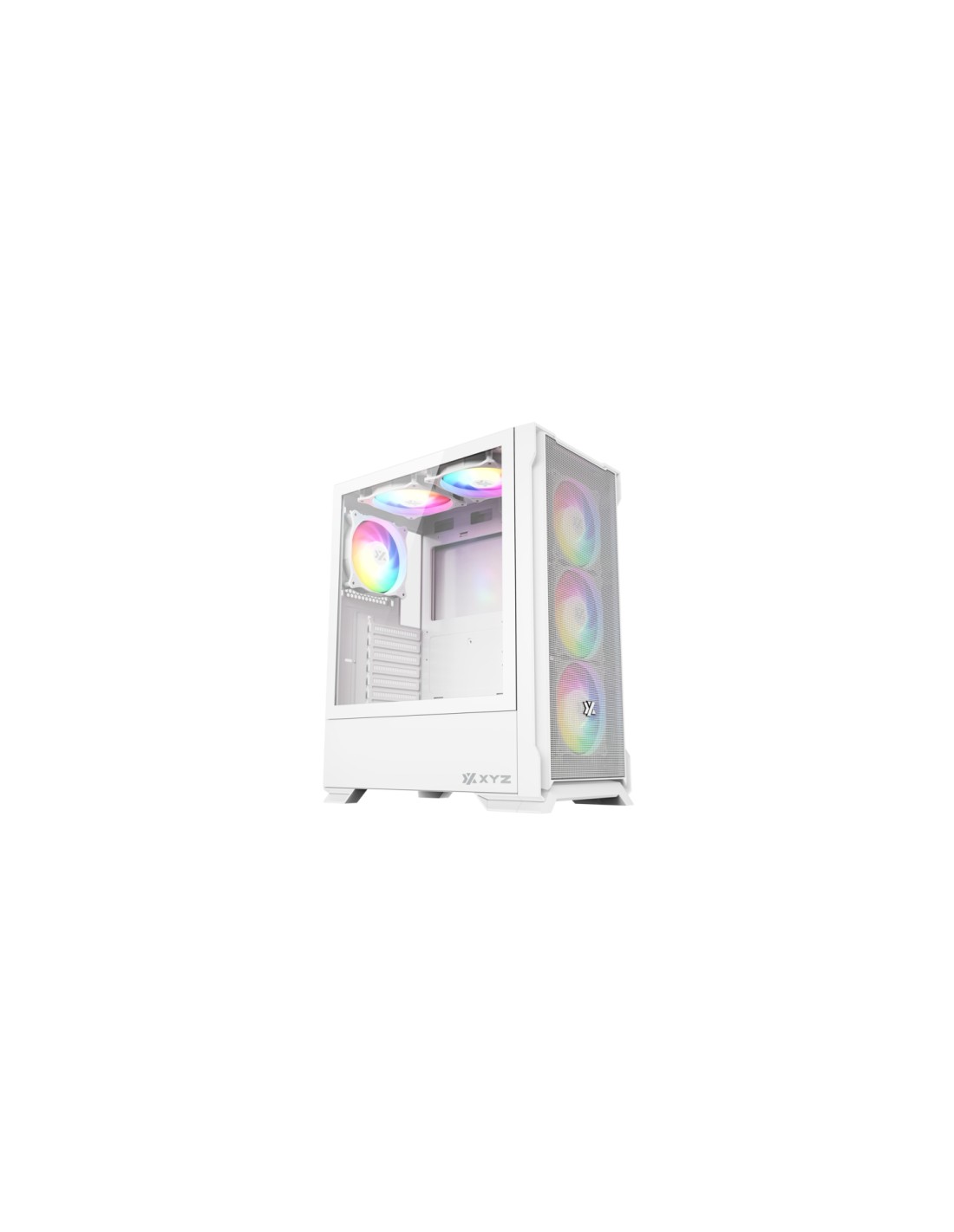 XYZ AIRONE 300 X, TORRE GAMING,MESH, ALTO FLUJO AIRE, 6x VENTILADORES, TYPO C, ATX, BLANCA