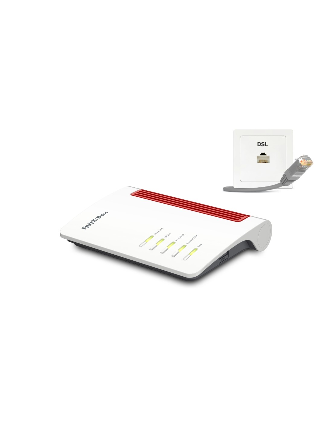 Box FRITZ! 7530 AX router inalÃ¡mbrico Gigabit Ethernet Doble banda (2,4 GHz / 5 GHz) Gris, Rojo, Blanco