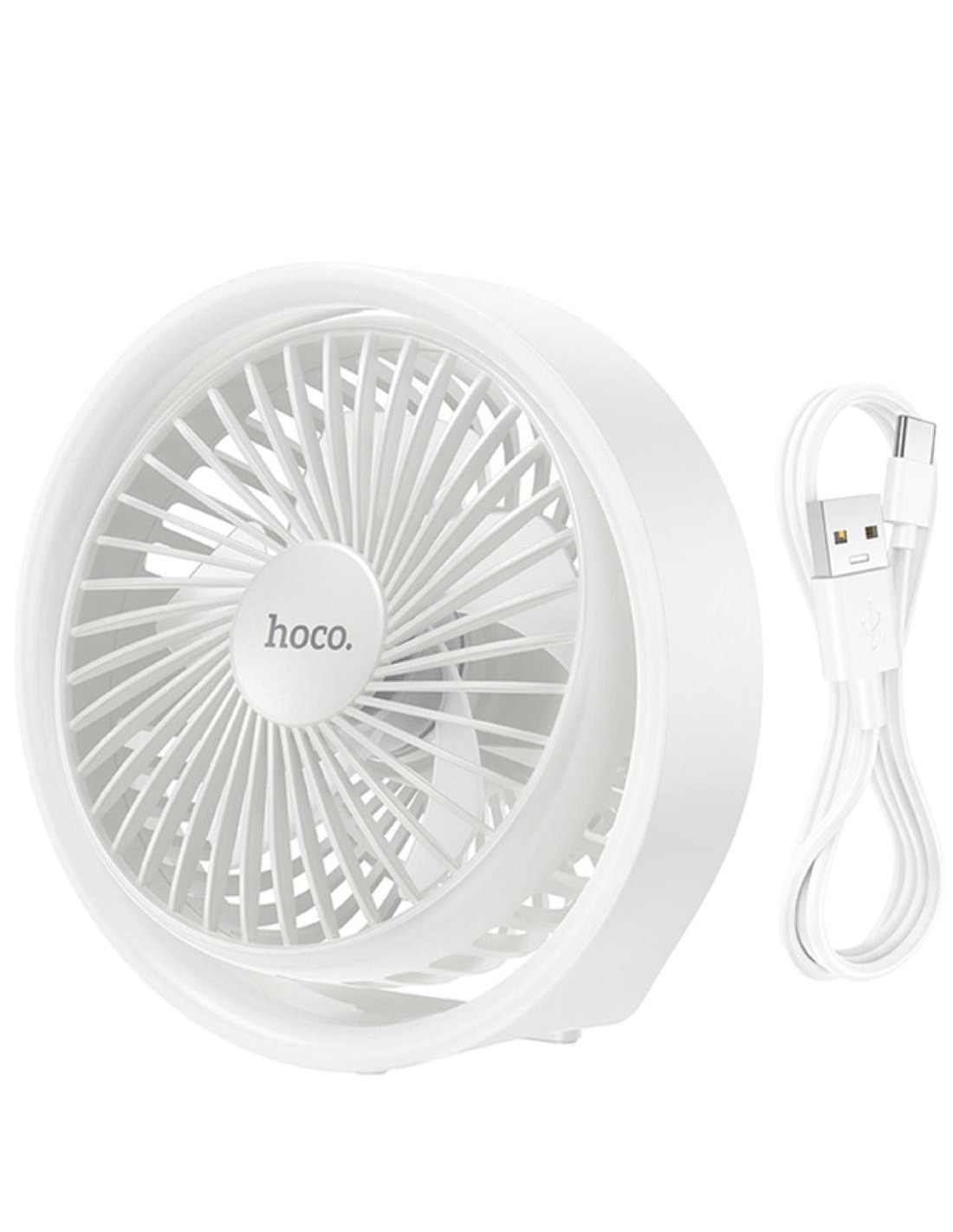 Hoco HX22 Ventilador de sobremesa Recargable con Luz de Ambiente