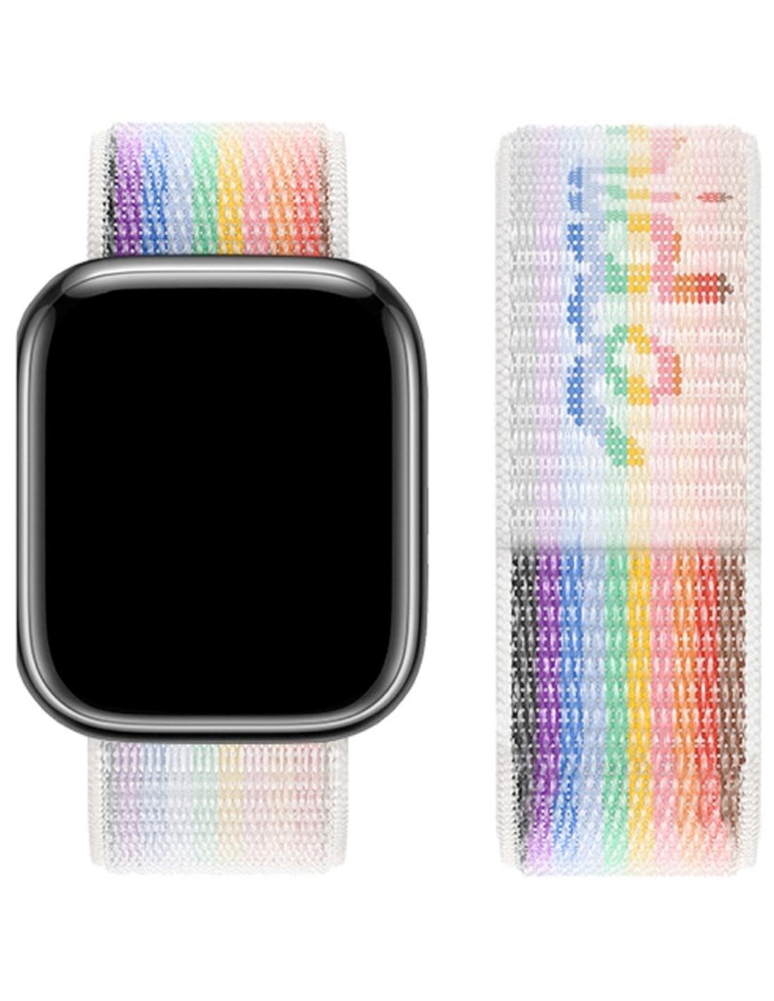 Hoco iWatch WA02 Original Series Loop Type Nylon Strap (38/40/41mm) White Rainbow