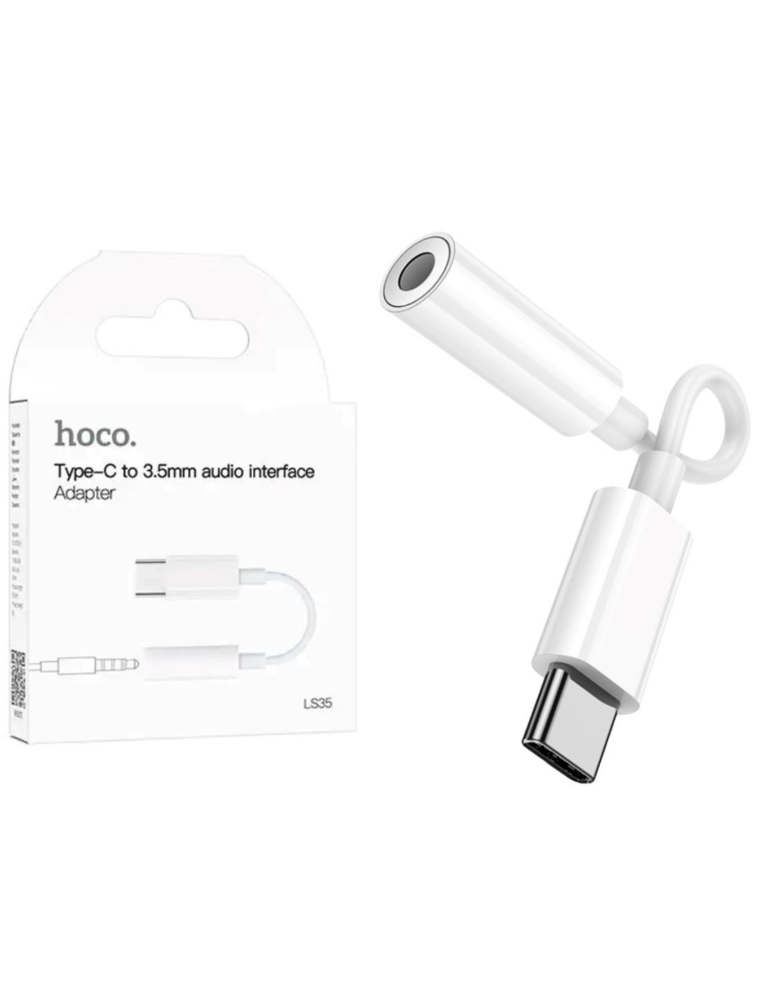 Adaptador USB-C a Jack 3.5mm Hoco LS35 Blanco