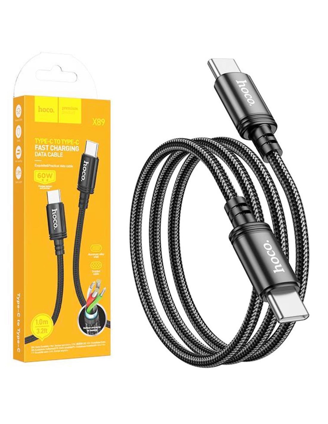 Cable Usb-C a Usb-C 60W 1 metro Hoco X89 Negro