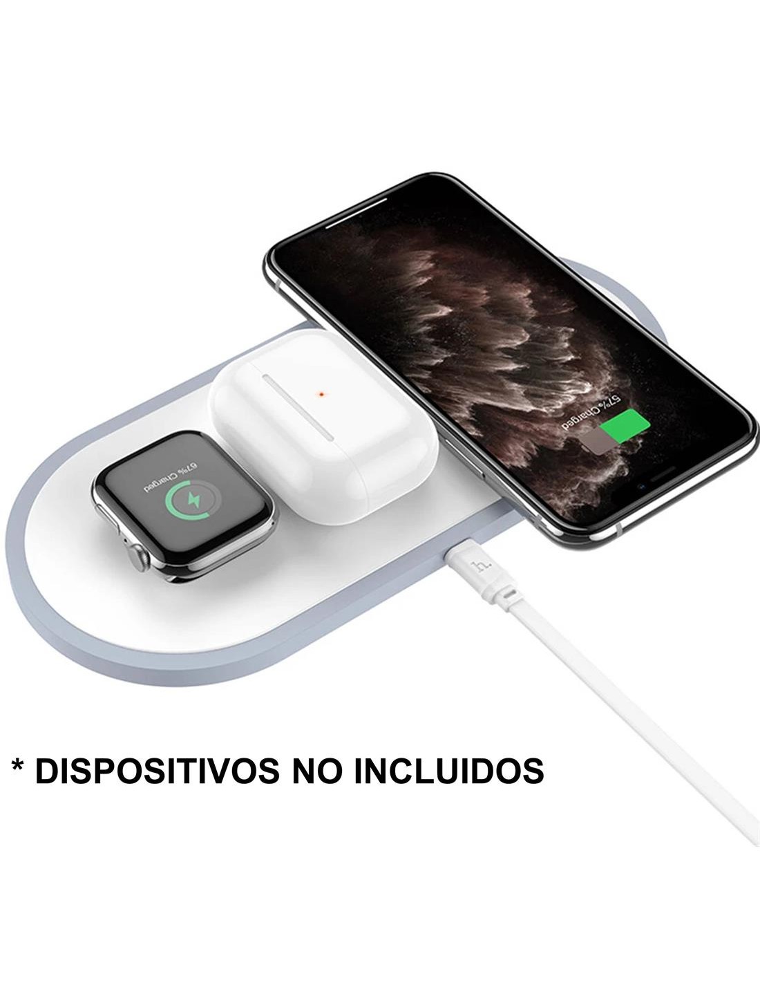 Cargador InalÃ¡mbrico 10W Hoco CW24 3-1 Blanco