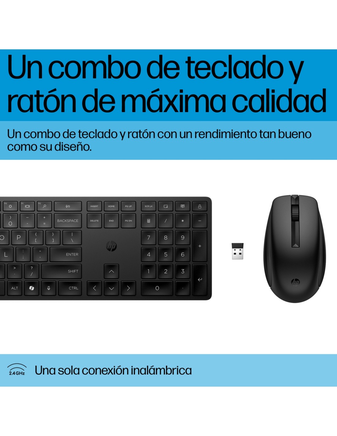 HP Conjunto de teclado y ratÃ³n inalÃ¡mbricos 655