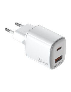 Celly UPTC1USB1USBC35 cargador de dispositivo móvil Universal Blanco Corriente alterna Carga rápida Interior