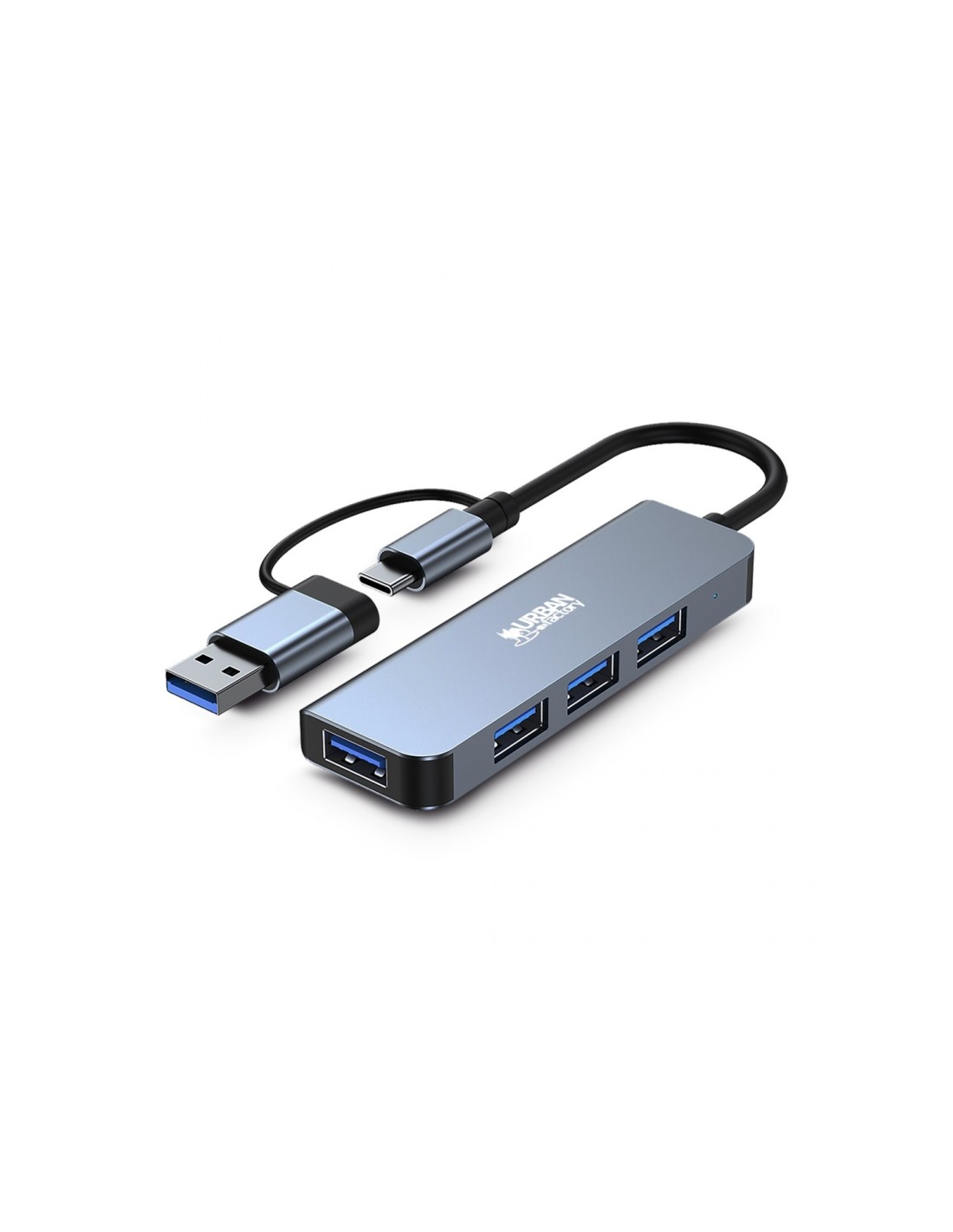 Urban Factory MHC35UF base para portÃ¡til y replicador de puertos AlÃ¡mbrico USB 3.2 Gen 1 (3.1 Gen 1) Type-A Gris