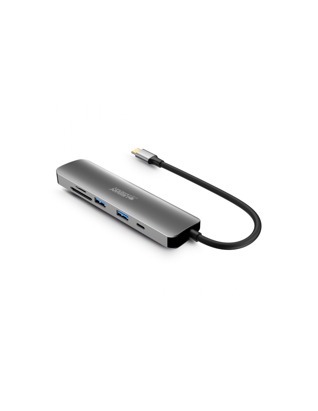 Urban Factory MHC45UF base para portÃ¡til y replicador de puertos AlÃ¡mbrico USB 3.2 Gen 1 (3.1 Gen 1) Type-C Gris