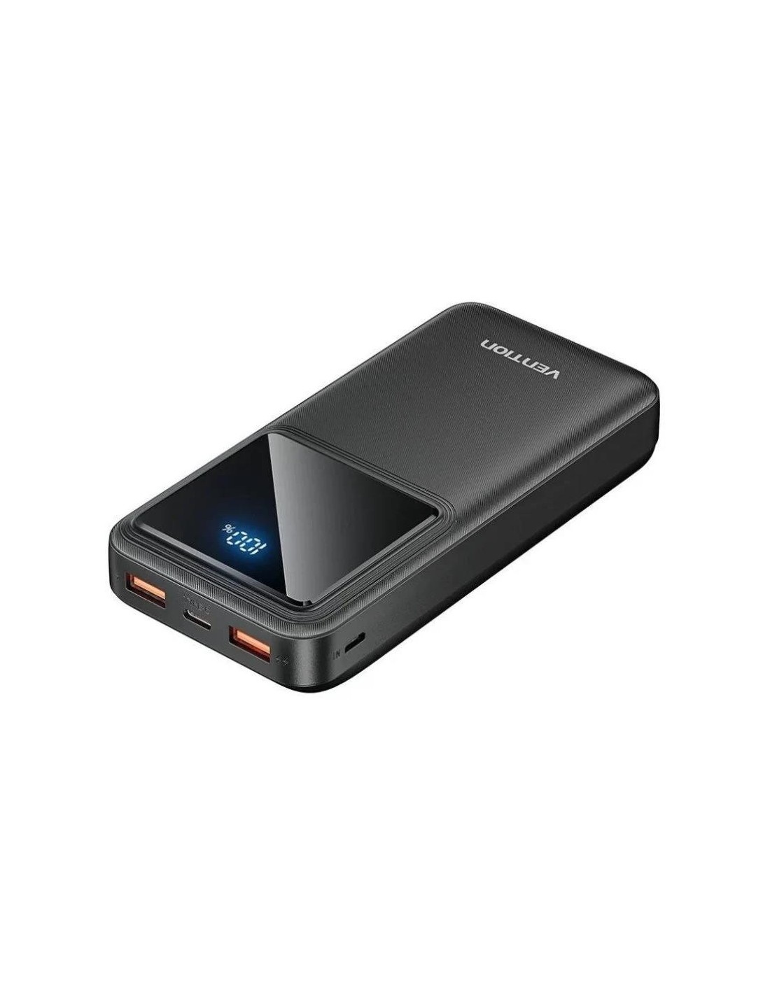 POWERBANK VENTION 4800MAH 2XUSB-C + LIGHTNING 22.5W USB-C PLEGABLE BLACK