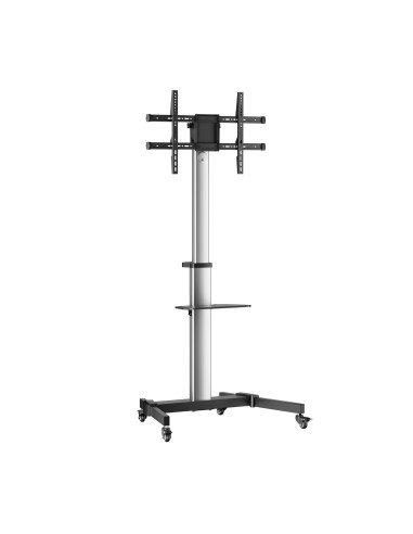 AISENS Floor Stand with Wheel, DVD Tray for Monitor/TV 50Kg from