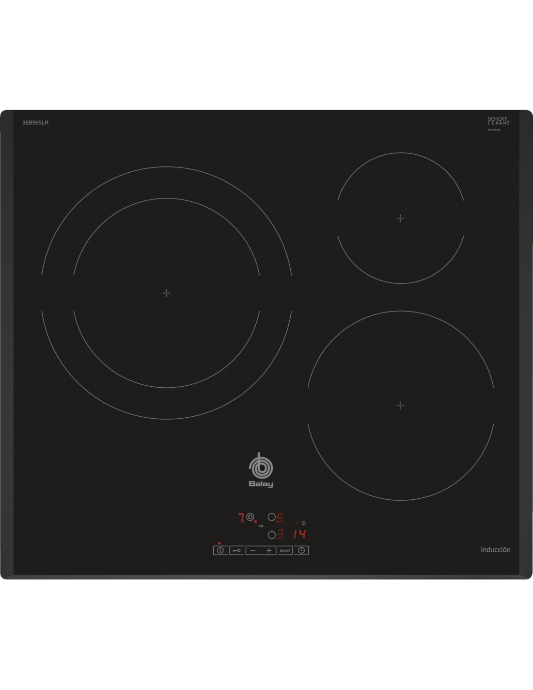 Balay 3EB965LR hobs Negro Integrado Con placa de inducciÃ³n 3 zona(s)
