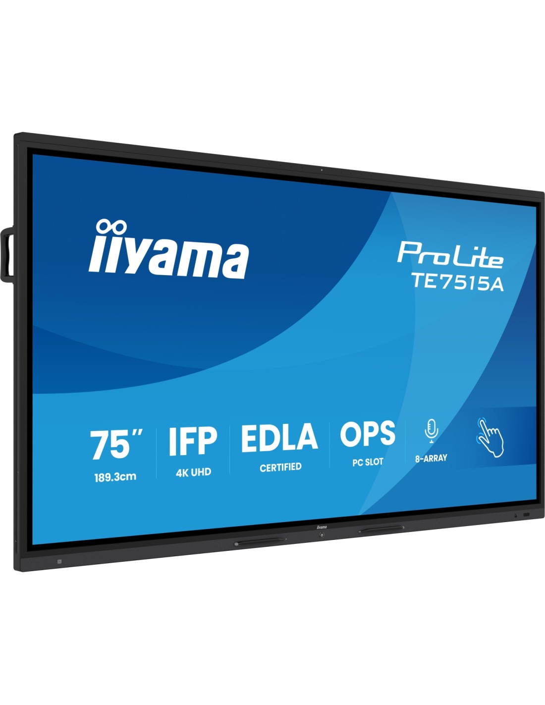 iiyama TE7515A-B1AG pantalla de señalización Panel plano interactivo 190,5 cm (75") Wifi 550 cd / m² 4K Ultra HD Negro Pantal