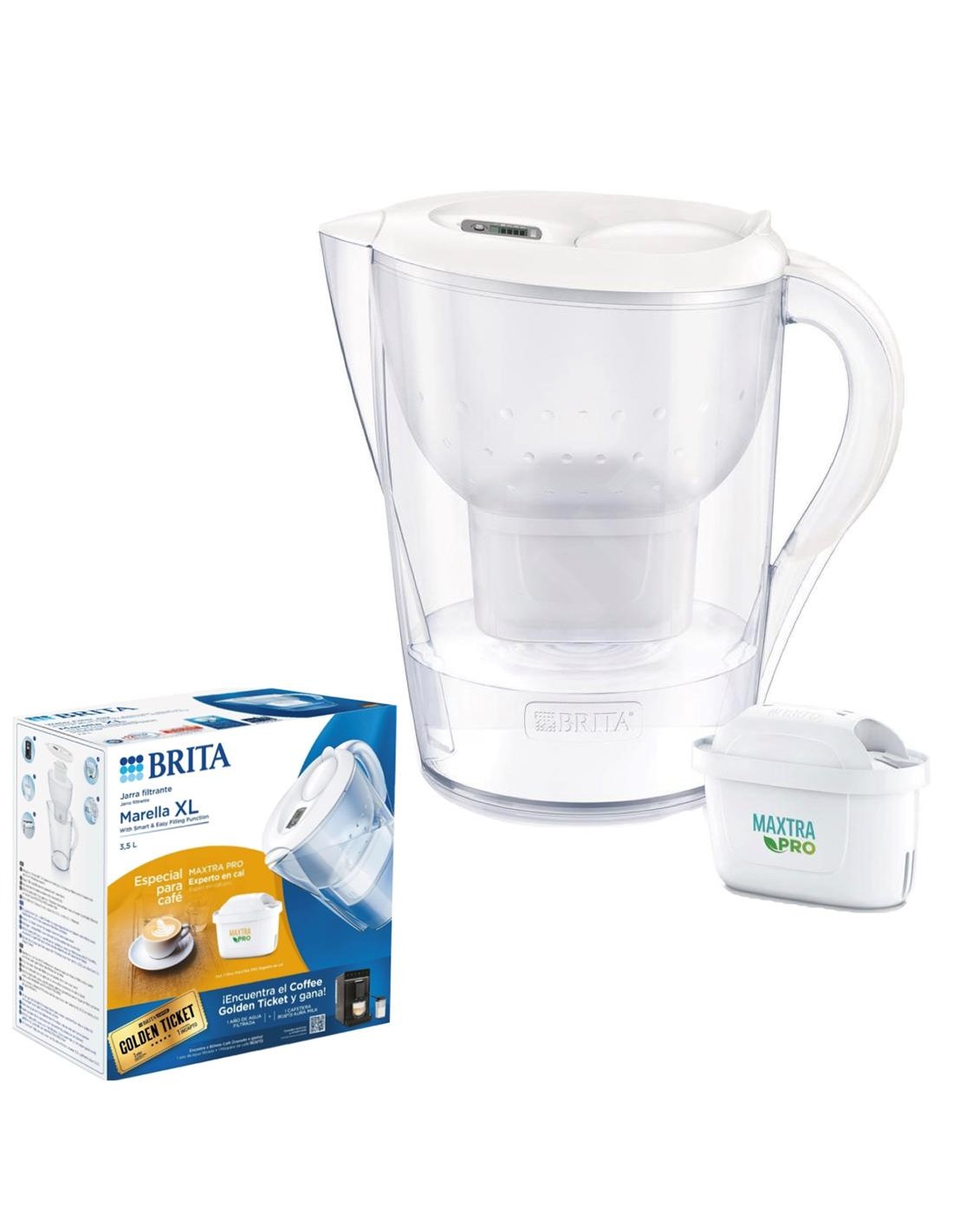 Brita Marella XL Jarra Filtrante + 1 Filtro MXPro Experto en Cal