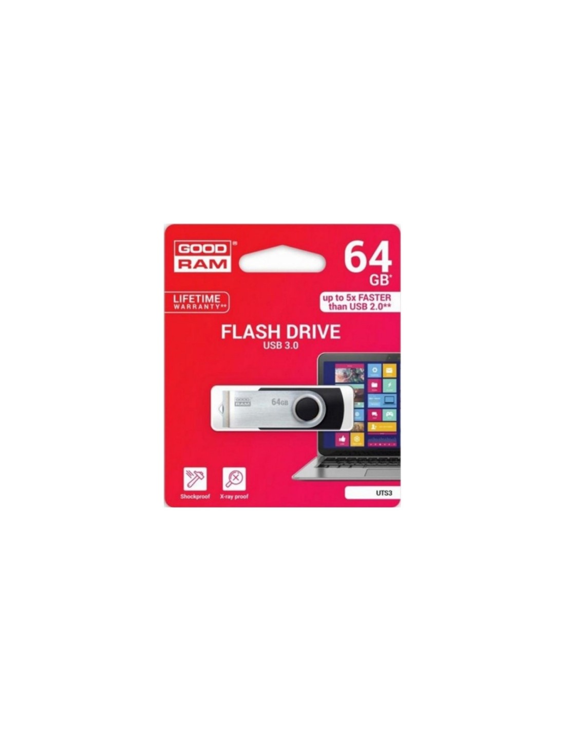 MEMORIA USB 3.0 GOODRAM UTS3 64GB NEGRO UTS3-0640K0R11