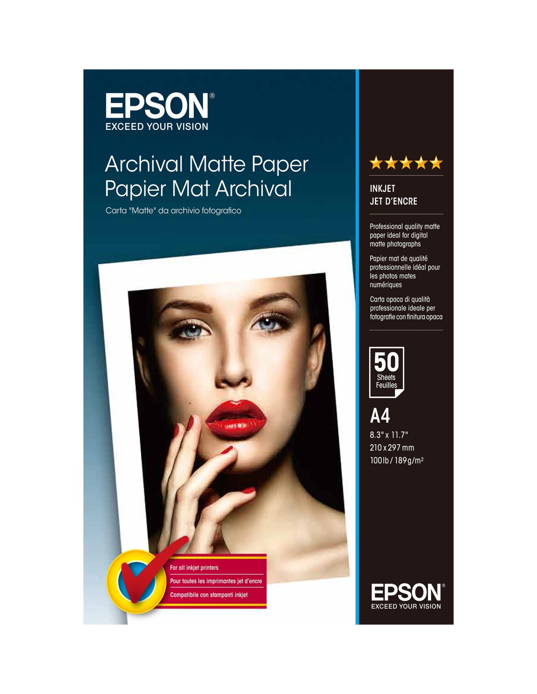 Papel Epson Archival Matte Paper - A4 - 50 hojas C13S041342
