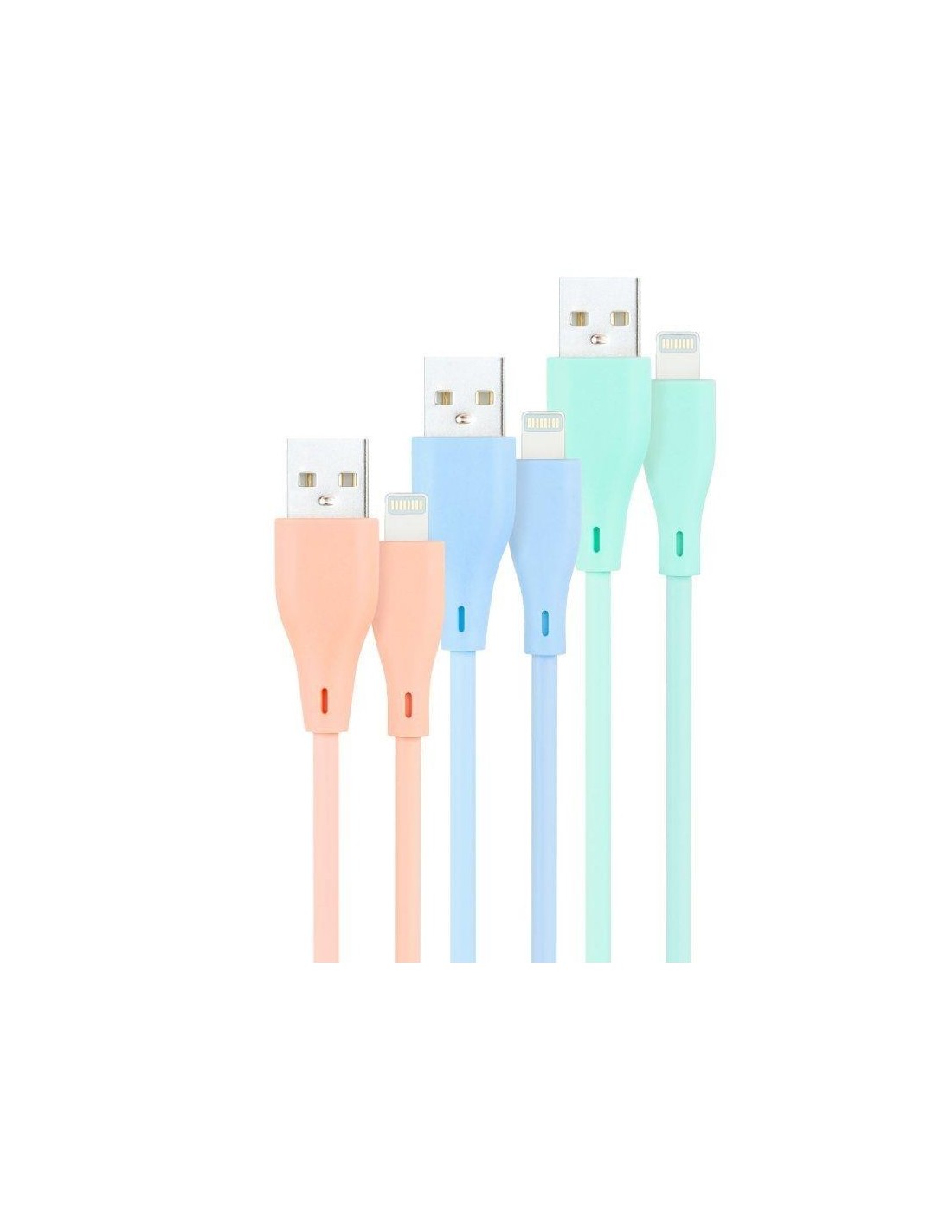 CABLE LIGHTNING A USB 2.0 NANOCABLE A/M 1M 3UD BLUE PINK GREEN LISO