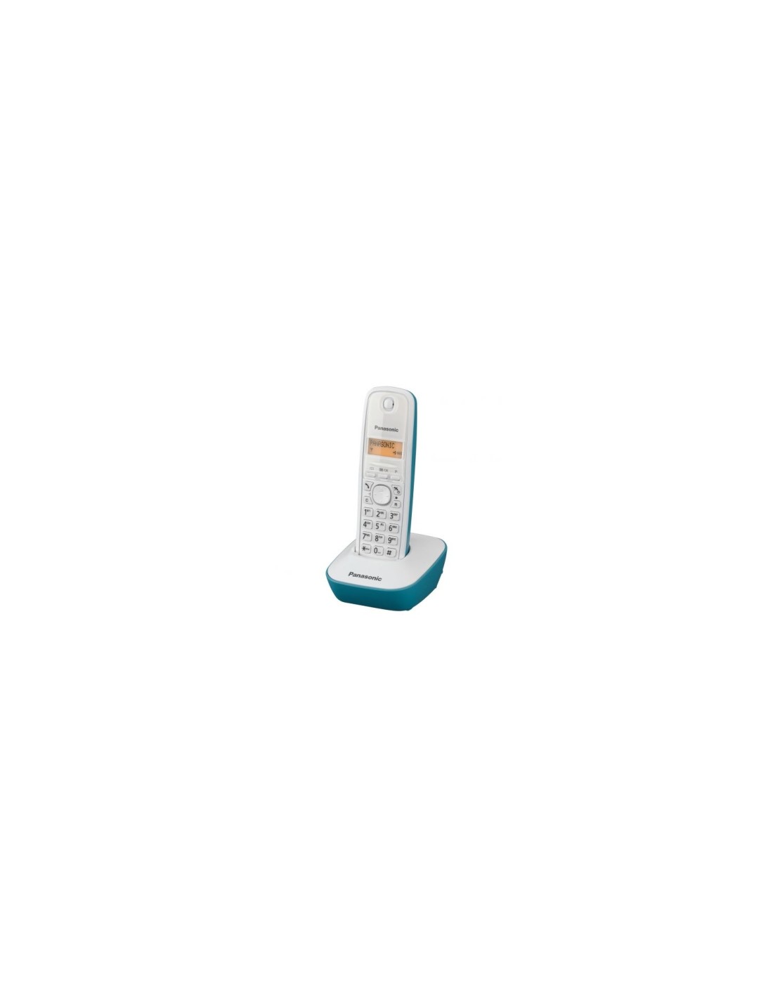 TELEFONO INALAMBRICO DECT PANASONIC IDENTIFICACION LLAMADAS AGENDA 50 ENTRADAS PANTALLA LCD BLANCO AZUL KX-TG1611GC