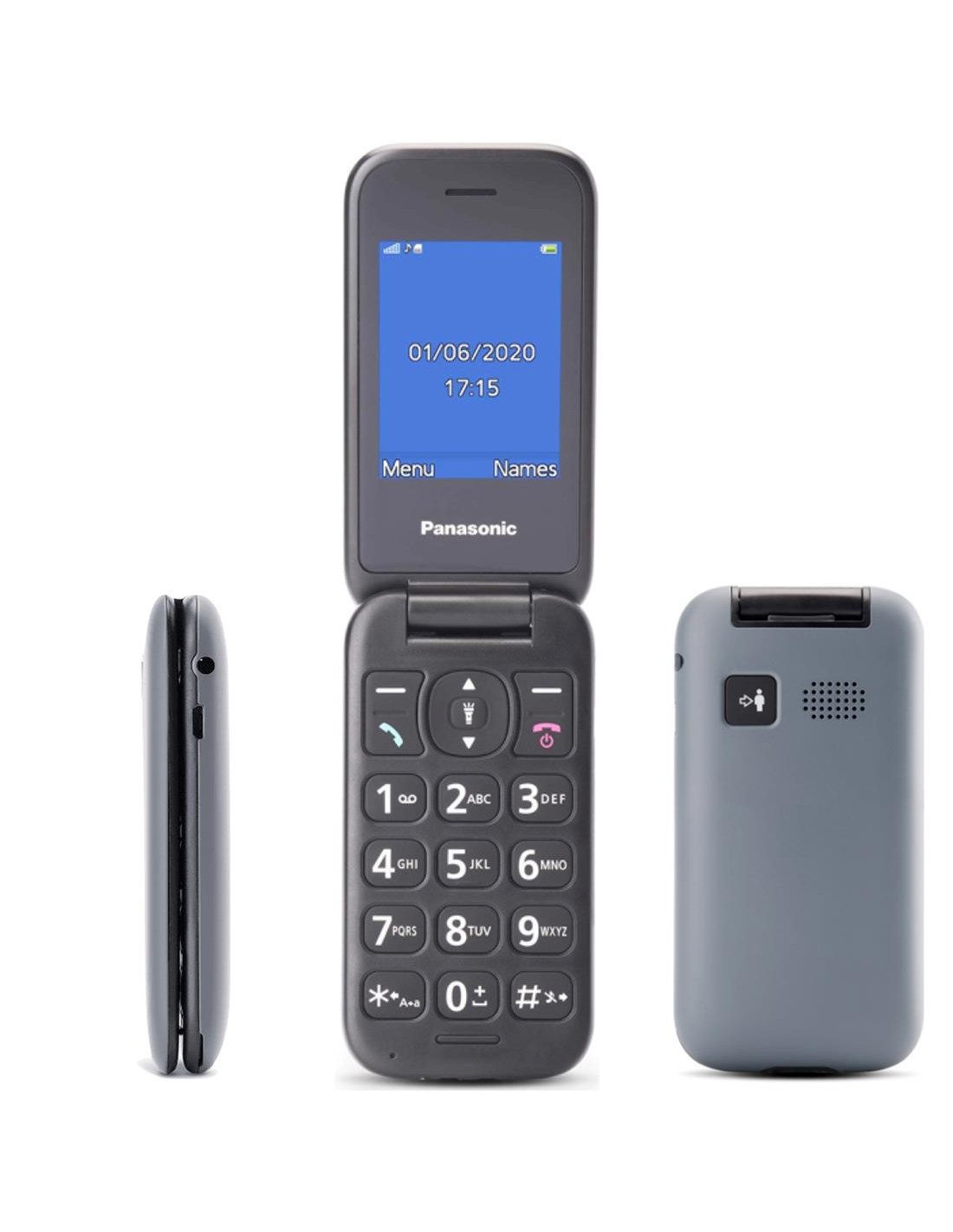 Panasonic KX-TU400 MÃ³vil para mayores con BotÃ³n SOS Gris