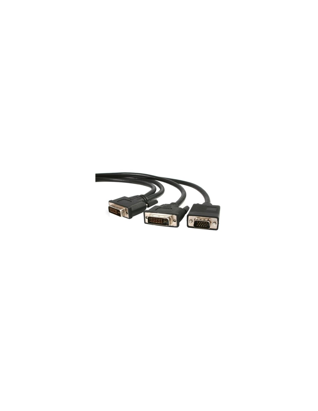 StarTech.com Cable de 1,8m Multiplicador de VÃÂ­deo DVI-I Macho a DVI-D Macho + HD15 VGA Macho para Monitor - Splitter Negro