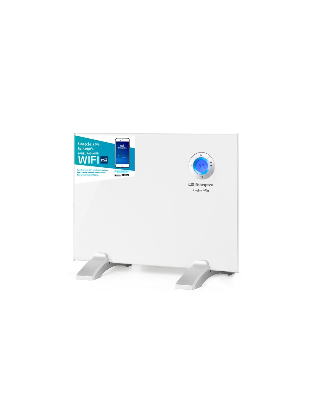 Panel calefactor radiante con wifi orbegozo rew 500 500w display digital control tactil mando a distancia blanco 17514 O