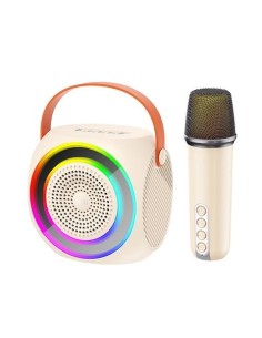 ALTAVOZ BLUETOOTH F42 + MICRÓFONO + EFECTOS LED BEIGE