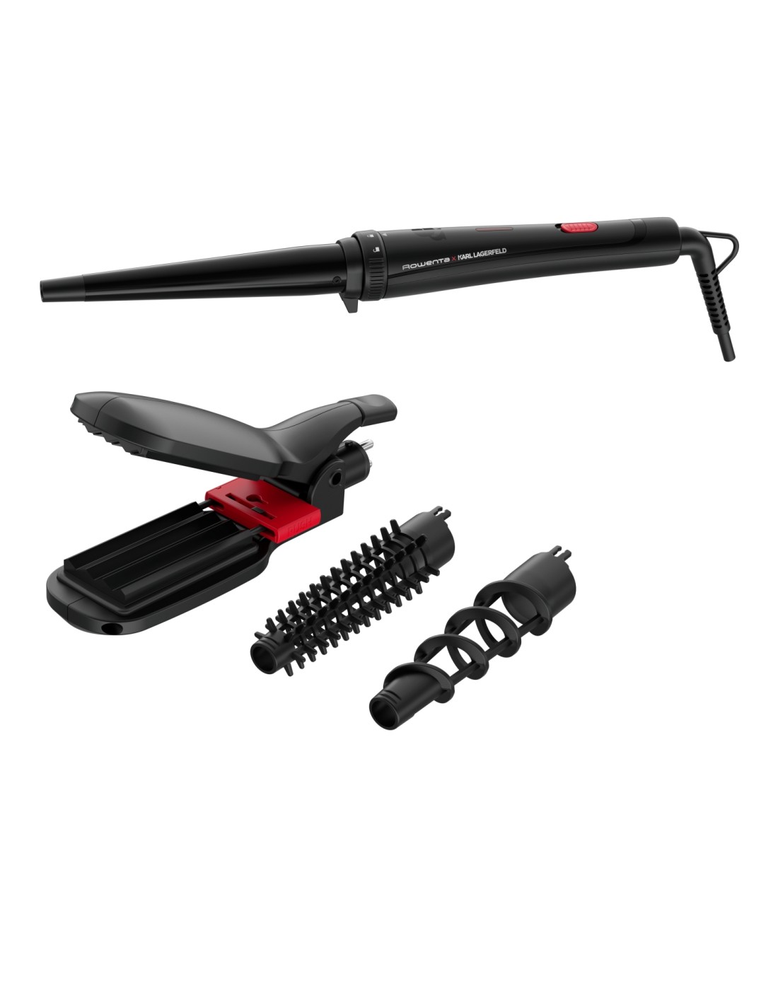 Rowenta Infinite Looks CF422LF0 Utensilio de peinado Rizador de pelo Caliente Negro, Rosa 48 W