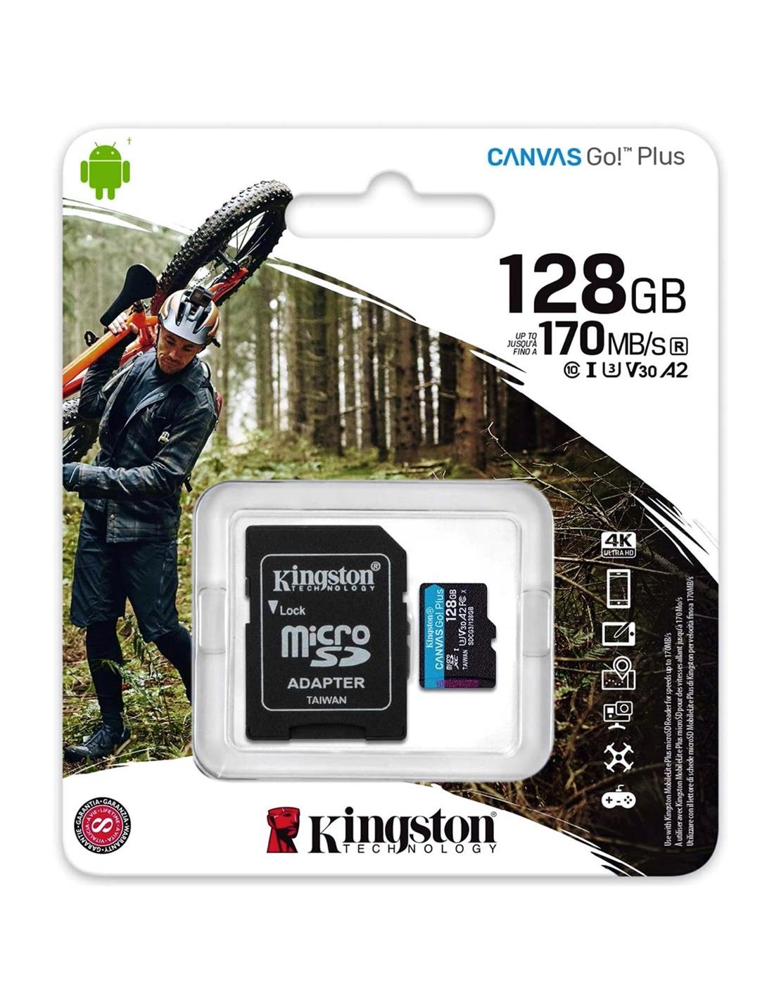 Mem. Micro SDXC 128GB Kingston Go Plus 170R A2 U3 V30