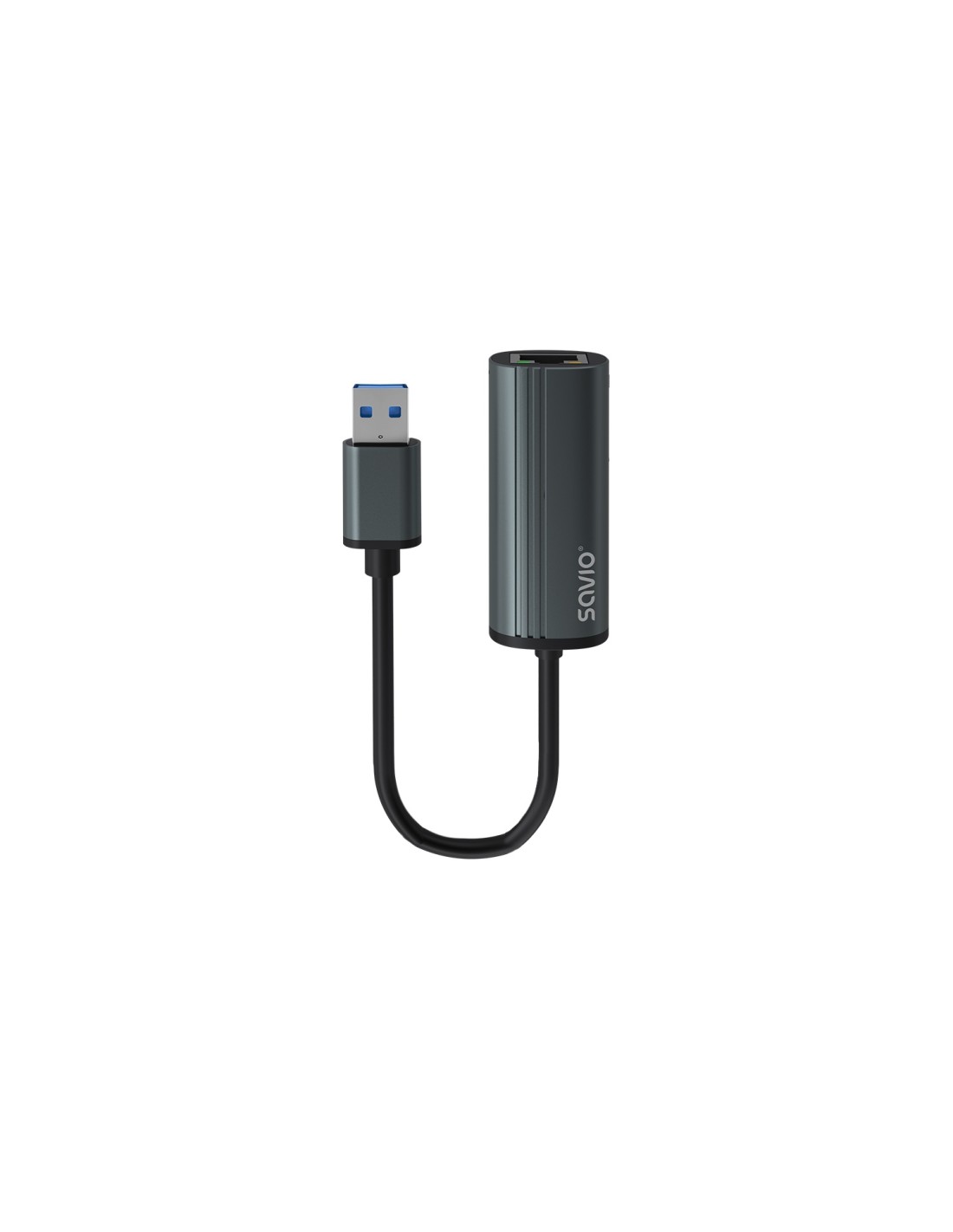 Savio AK-55 Adapter USB-A 3.1 GEN 1 do RJ-45 Gigabit Ethernet USB 3.2 Gen 1 (3.1 Gen 1) Type-A 1000 Mbit/s Negro