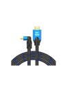 Savio CL-147 Kabel HDMI v2.1, ktowy,1.8m, mied, oplot baweniany, metalowe wtyczki cable HDMI 1,8 m HDMI tipo A (EstÃ¡ndar) Negro