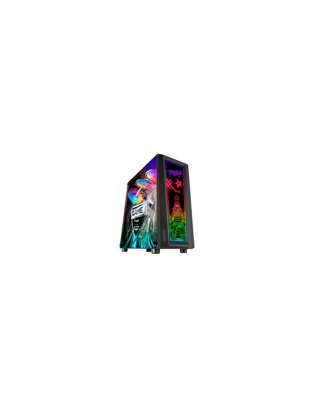 Mars Gaming MC-ART Negro Caja PC Gaming ATX Doble Cristal Templado Dibujable ARGB 12 Modos Ventilador 12cm