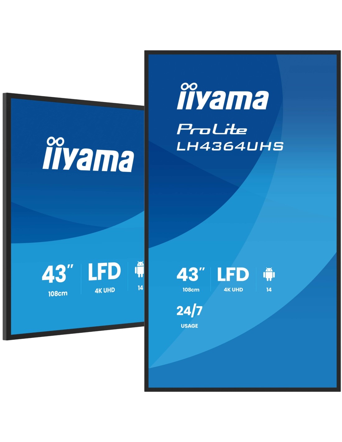 iiyama LH4364UHS-B1AG pantalla de seÃ±alizaciÃ³n Pantalla plana para seÃ±alizaciÃ³n digital 109,2 cm (43") LED Wifi 500 cd / mÂ²