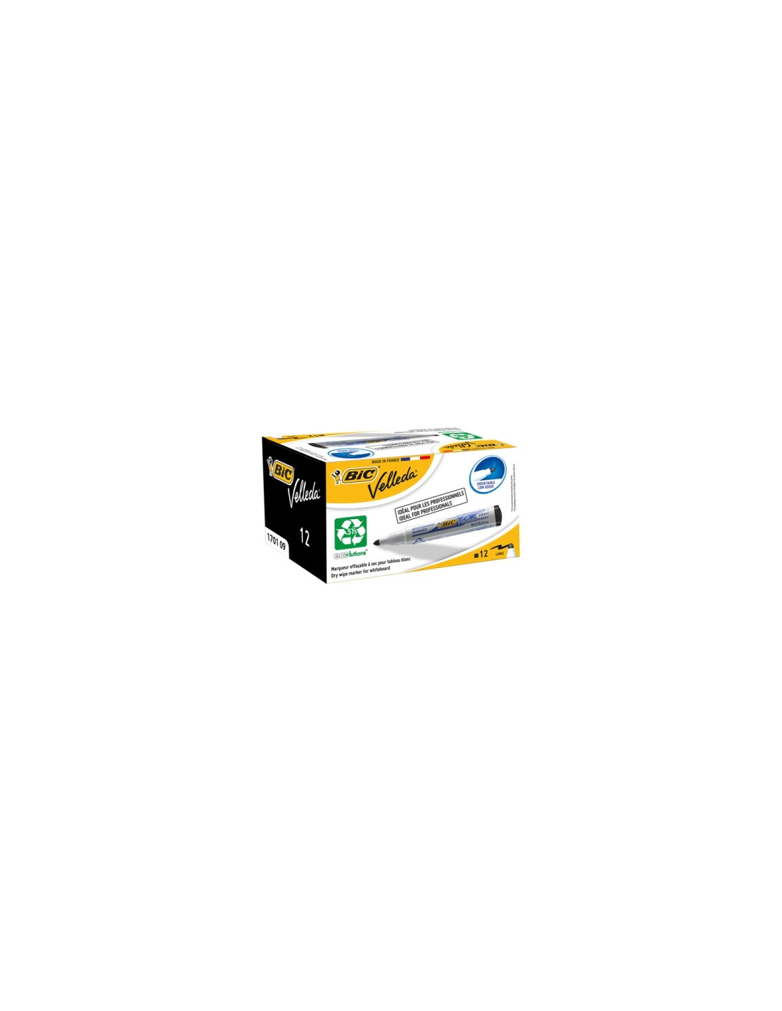 BIC Whiteboard Velleda ECOlutions 1701 marcador 12 pieza(s) Negro