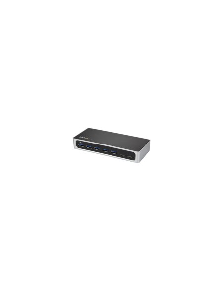StarTech.com Hub Concentrador USB 3.0 7 Puertos 2X USB C y 5x USB-A Ladrón USBC Alimentado Negro Plata