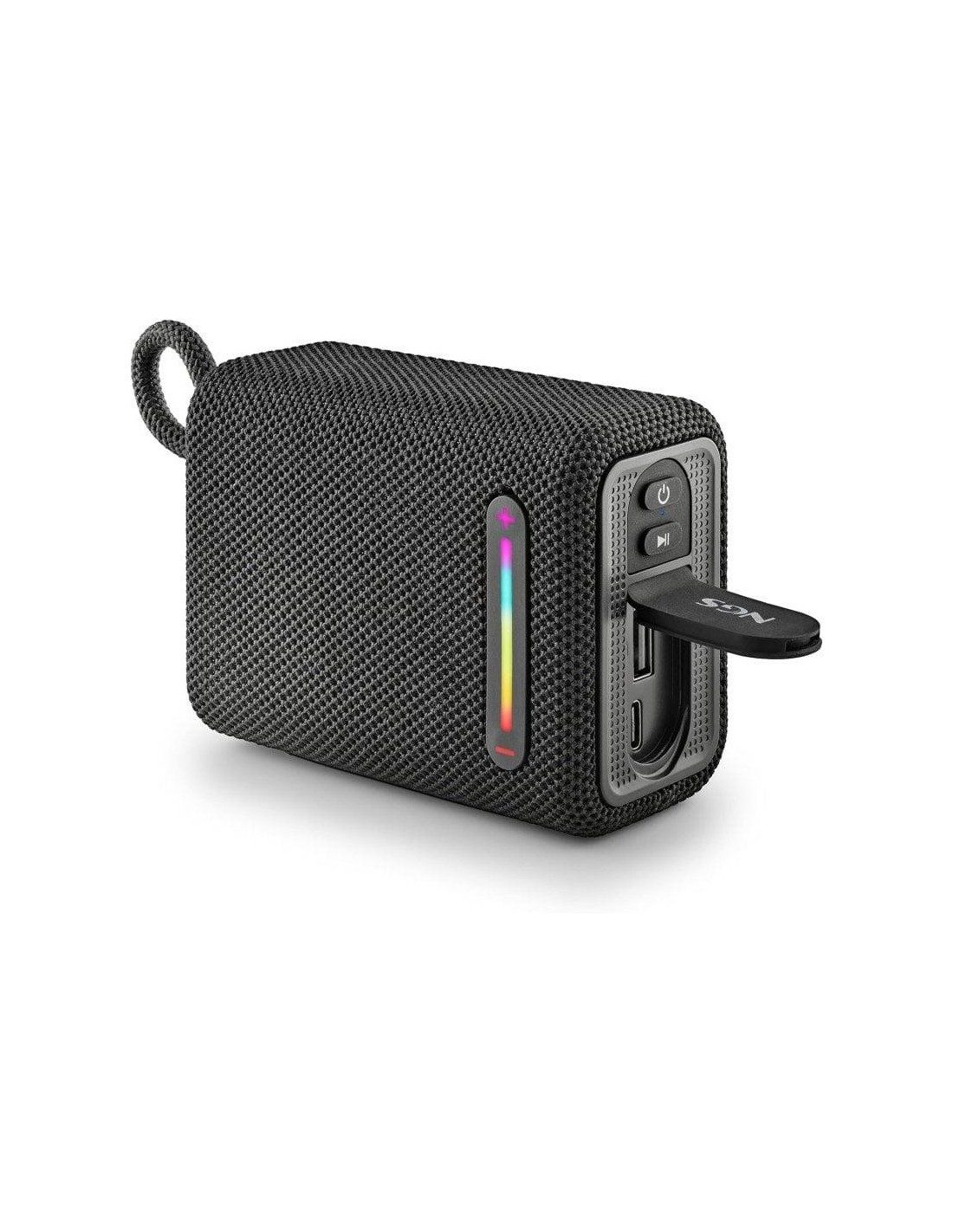 ALTAVOCES NGS ROLLER FURIA RGB PORTATIL WATERPROOF IPX6/BT/USB/AUX BLACK