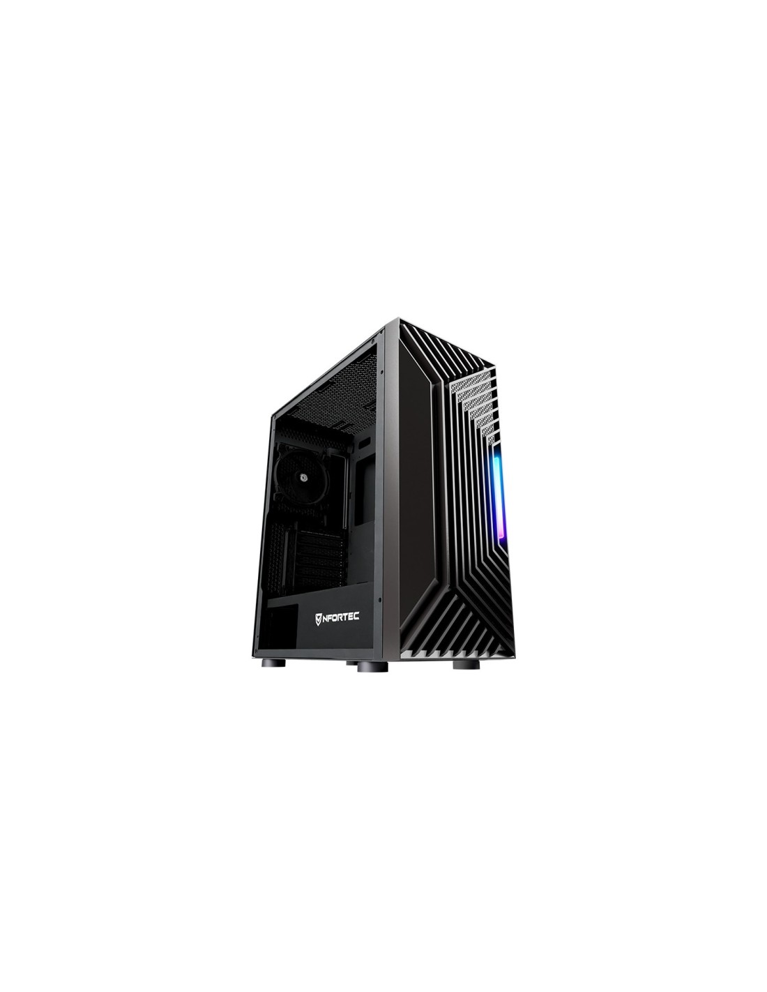 Nfortec NF-CS-NERVIA-B carcasa de ordenador Torre Negro