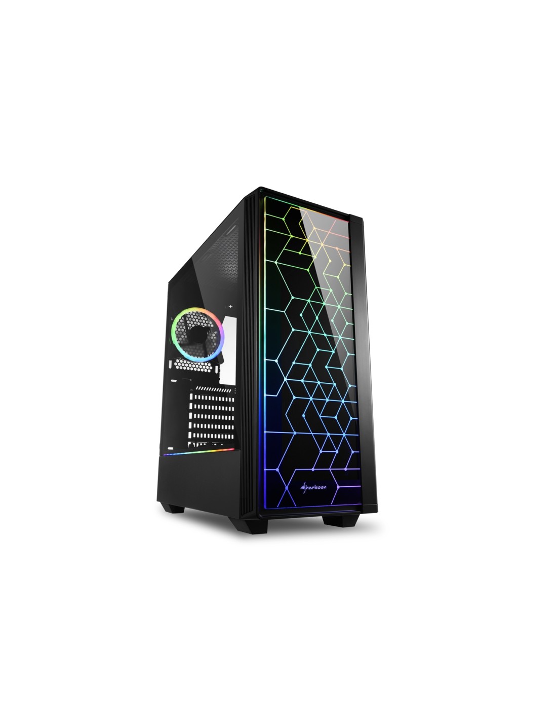 Caja torre sharkoon RGB LIT 100 midi tower negro 4044951028153