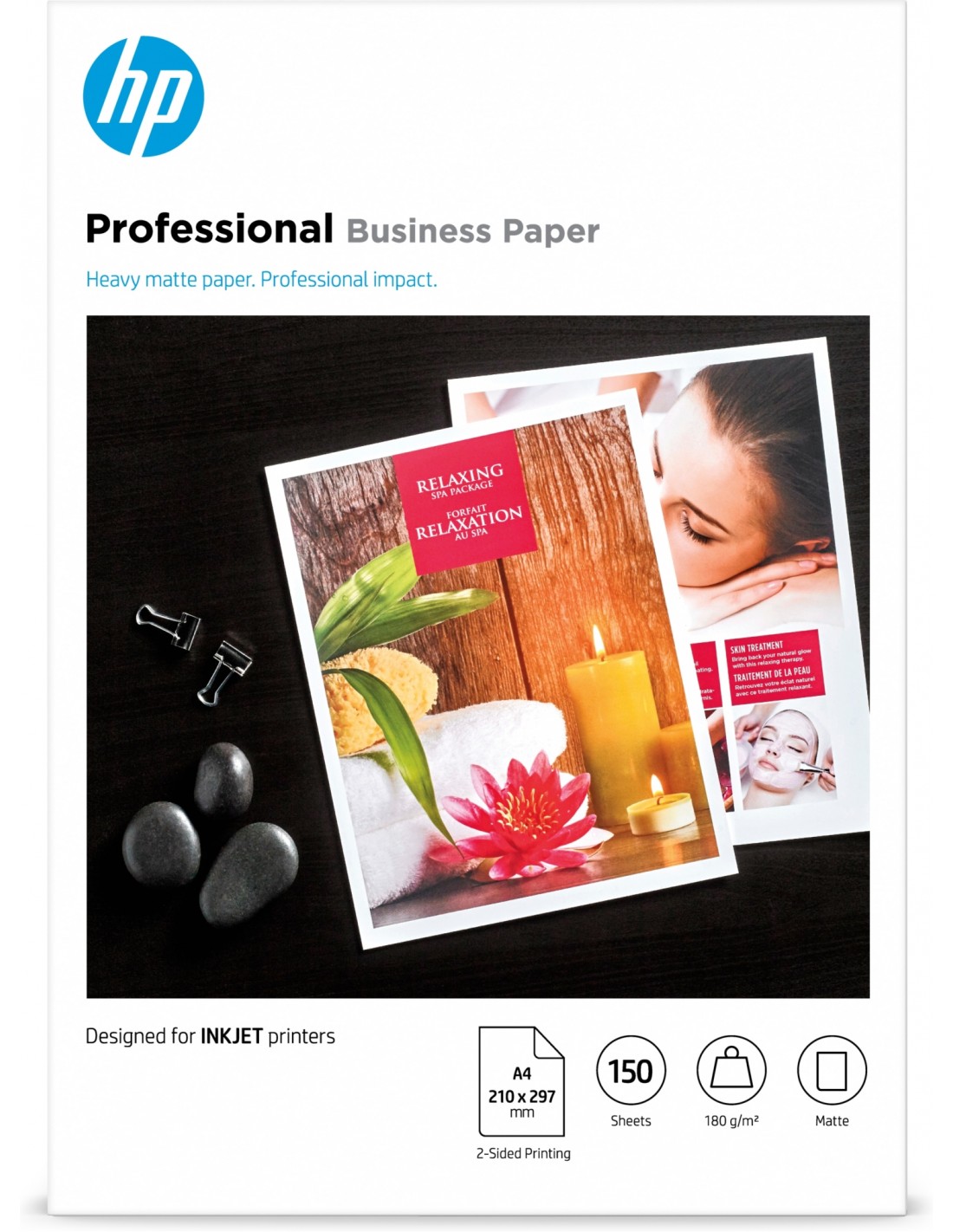HP Papel profesional para impresoras de inyecciÃ³n de tinta y PageWide: A4, mate, 180 gsm