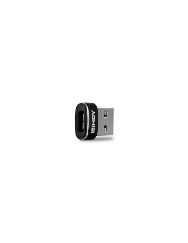 Lindy 41884 cambiador de género para cable USB Type-A USB Type-C Negro