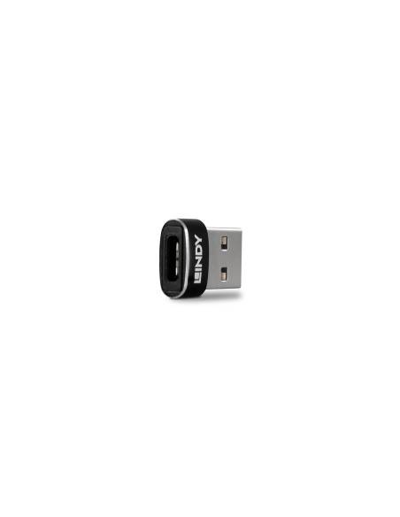 Lindy 41884 cambiador de género para cable USB Type-A USB Tipo C Negro