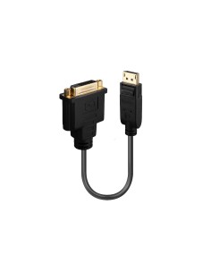 Lindy 41004 adaptador de cable de vÍ­deo 0,15 m DisplayPort DVI-D Negro