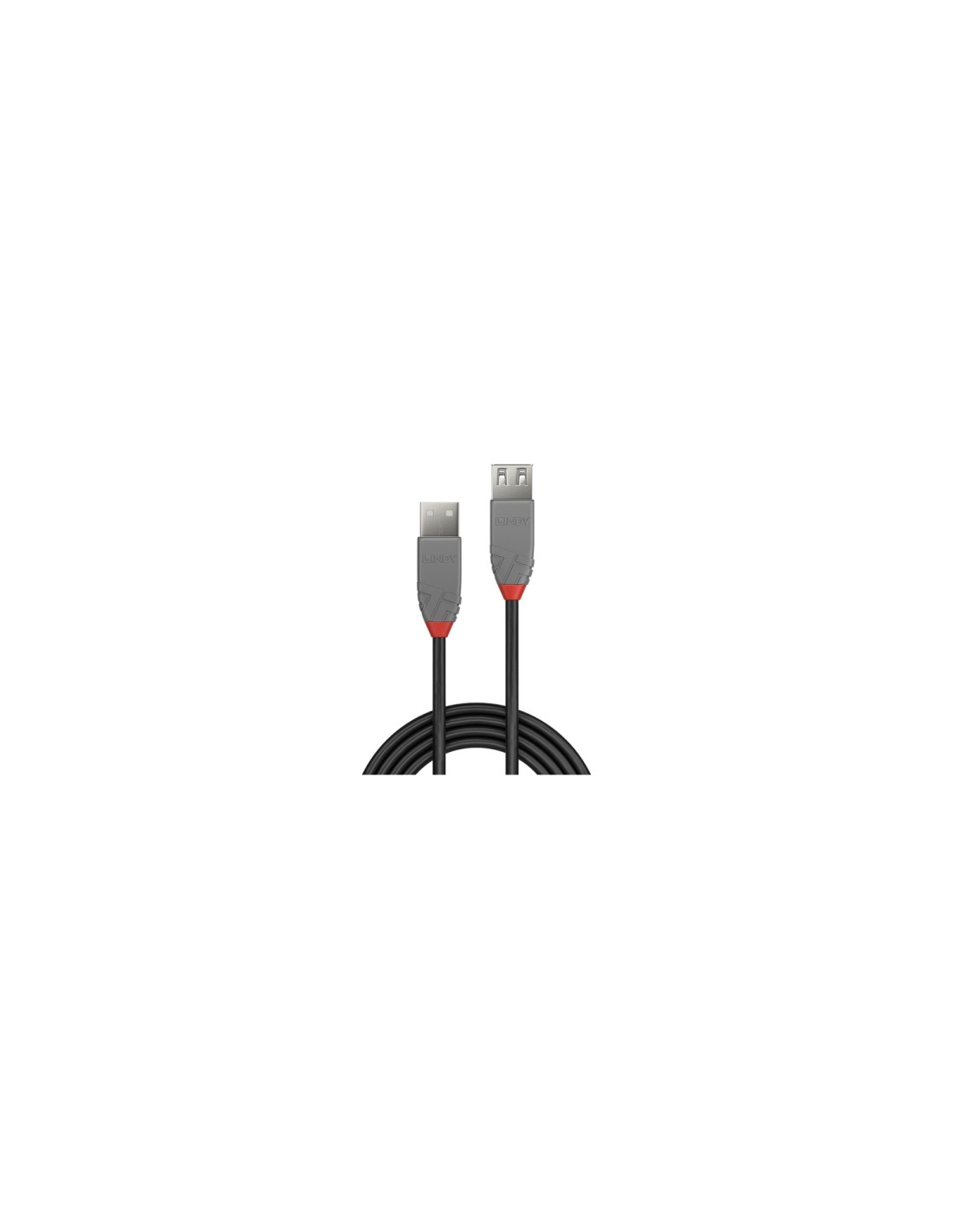 Lindy 36702 cable USB 1 m USB 2.0 USB A Negro, Gris
