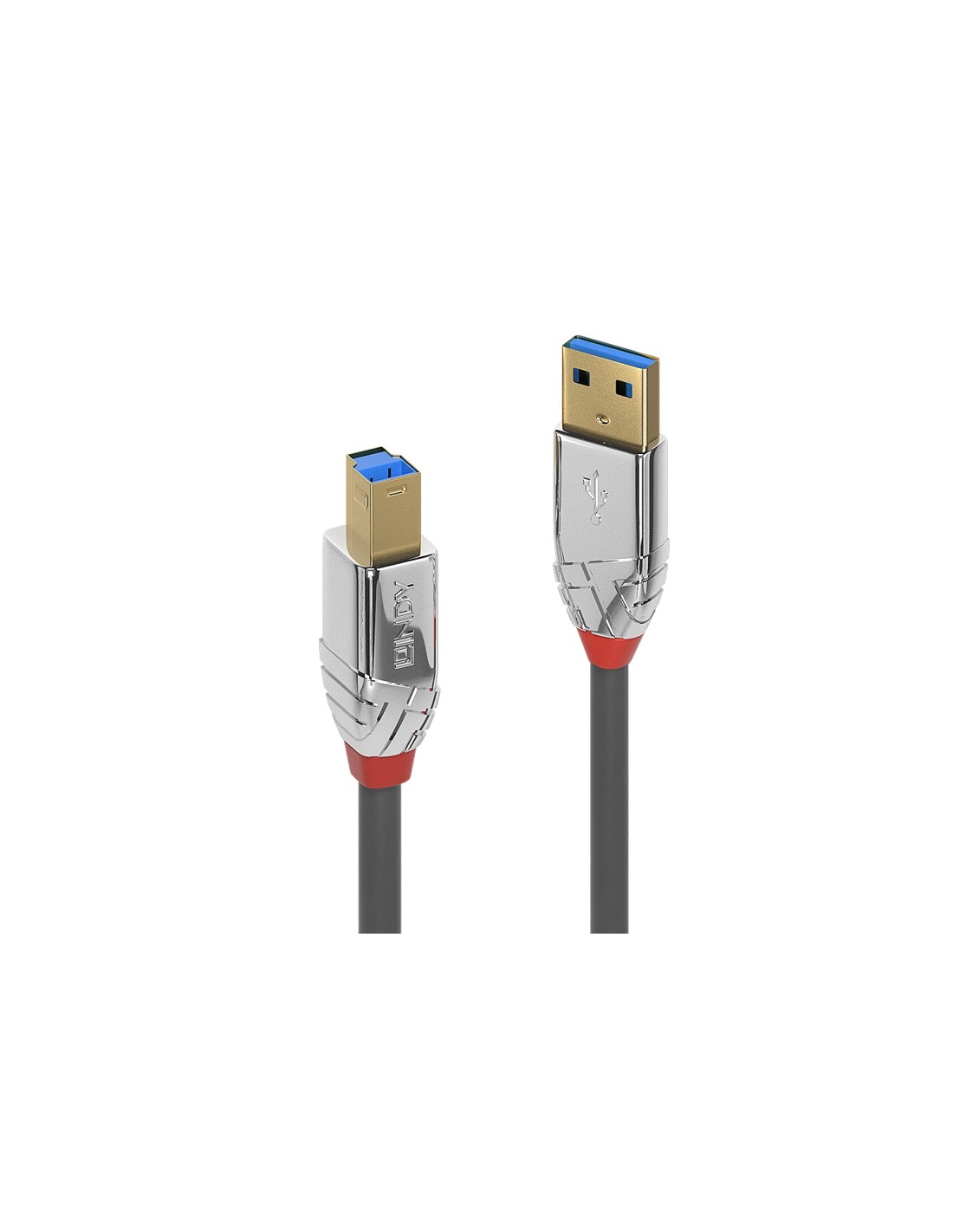 Lindy 36660 cable USB 0,5 m USB 3.2 Gen 1 (3.1 Gen 1) USB A USB B Cromo, Gris