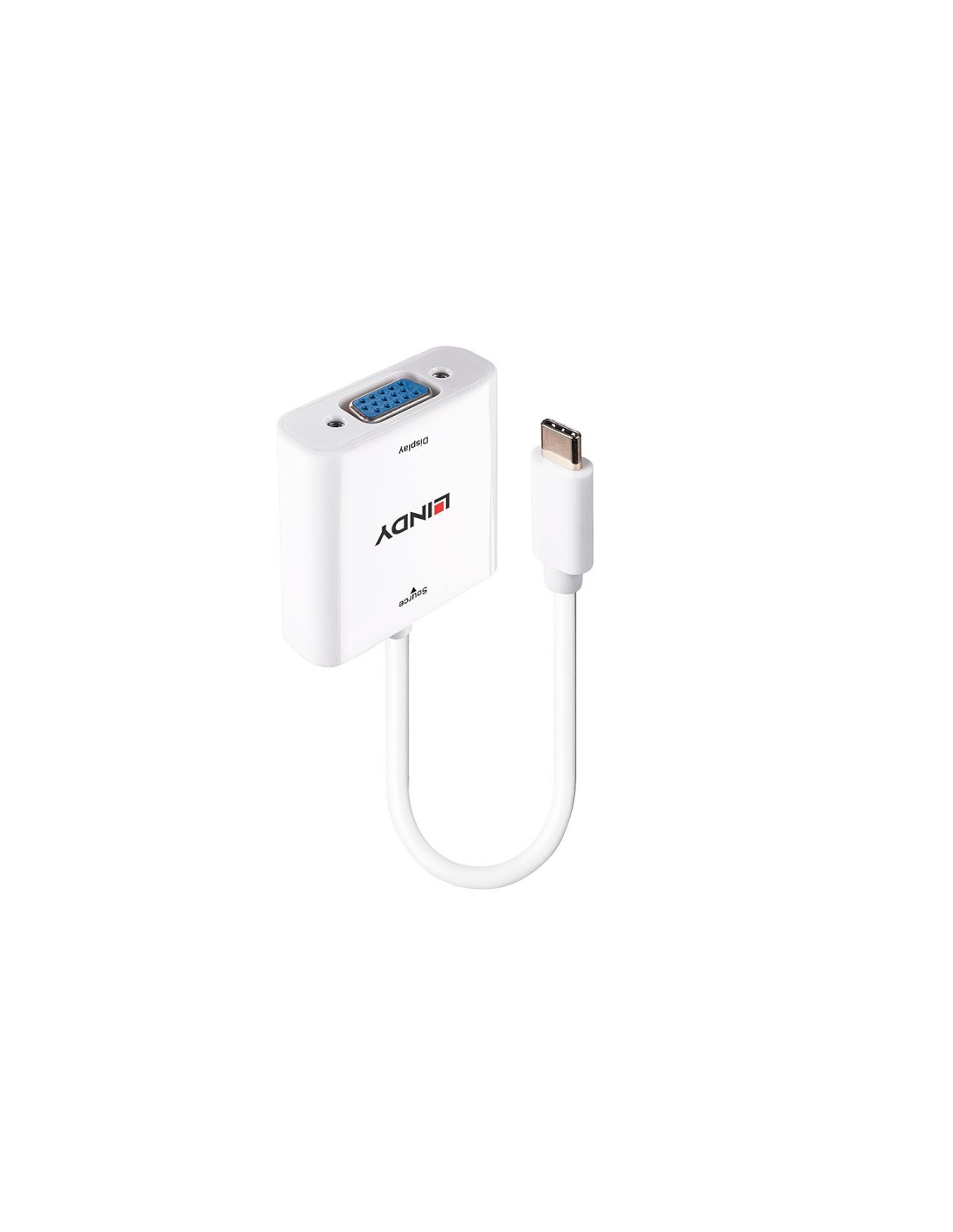 Lindy 43355 adaptador de cable de vÃÂ­deo USB Tipo C VGA (D-Sub) Blanco