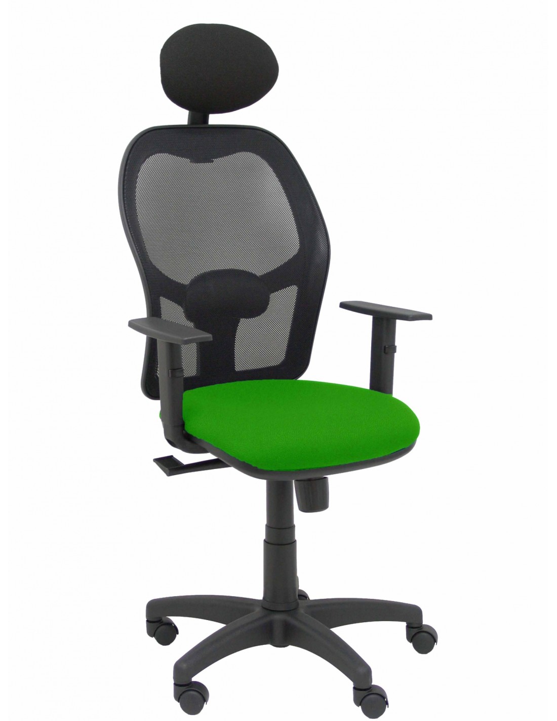 Piqueras y Crespo Silla AlocÃ©n malla negra asiento bali verde brazos regulables cabecero fijo