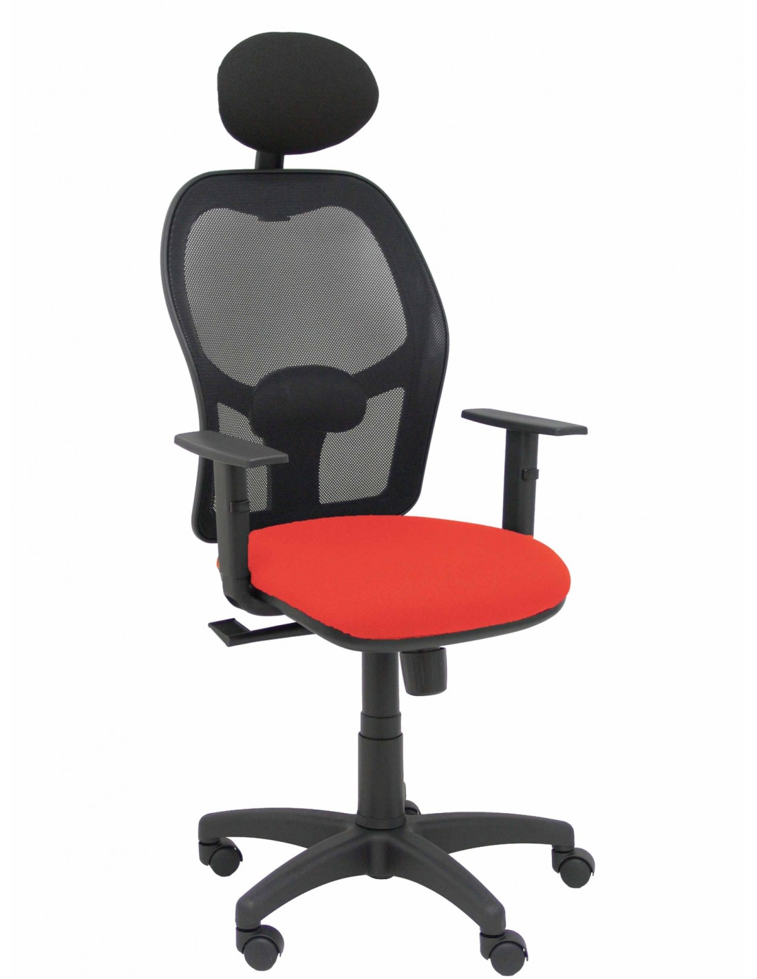 Piqueras y Crespo Silla AlocÃ©n malla negra asiento bali naranja oscuro brazos regulables cabecero fijo