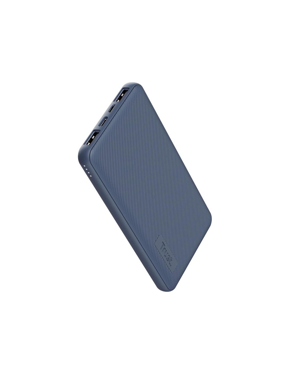 POWERBANK TRUST PRIMO SLIM 10000MAH X2 USB-A + USB-C + MICRO-USB ECO BLUE
