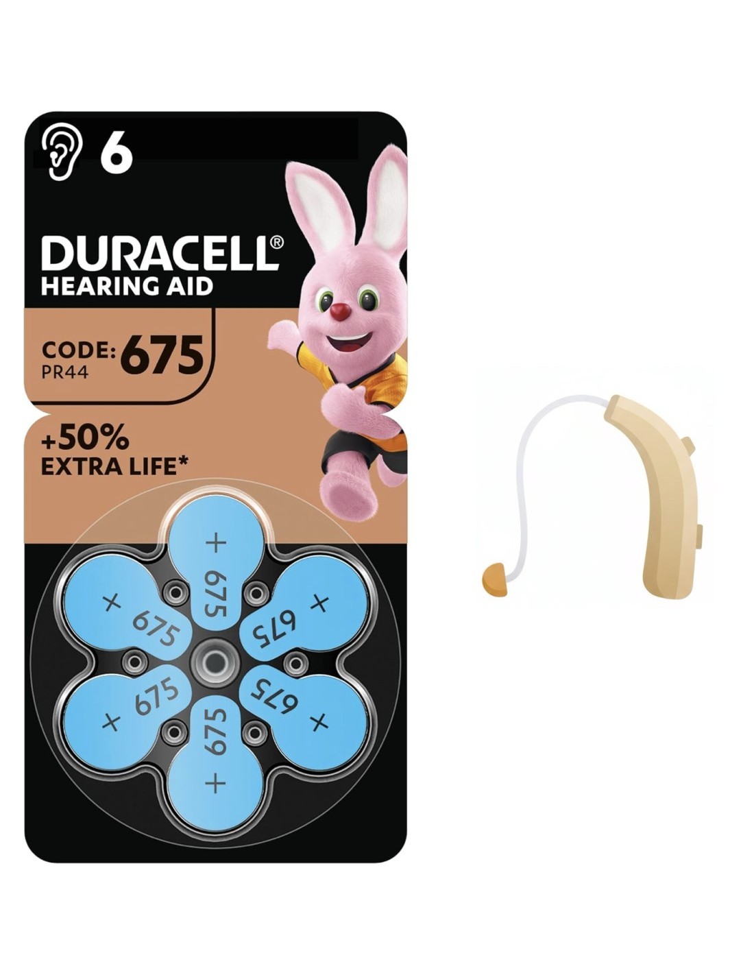 Duracell DA-675 Pila AudÃ­fono (DUR-DA675)