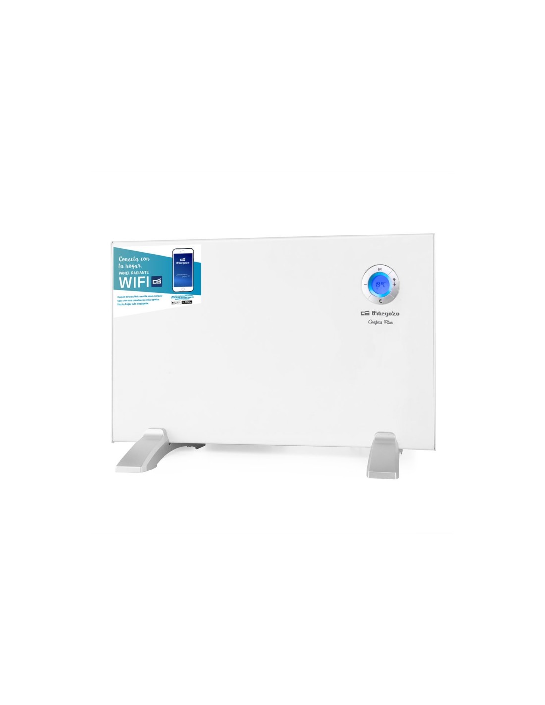Panel calefactor radiante con wifi orbegozo rew 1000w display digital control tactil mando a distancia blanco 17515 O